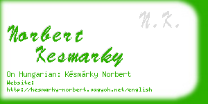 norbert kesmarky business card