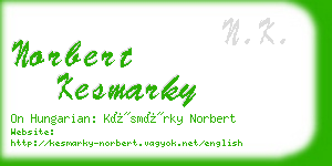 norbert kesmarky business card